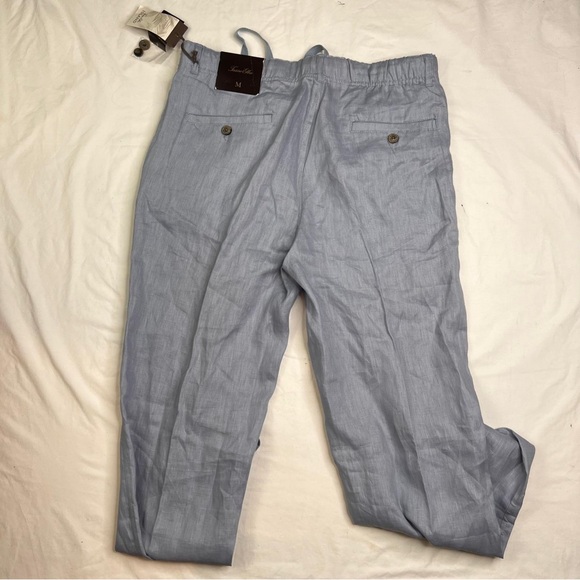 NWT Tasso Elba Mens Island Linen Casual Trouser Pants, Blue M Brand New! A040524 - Picture 6 of 6